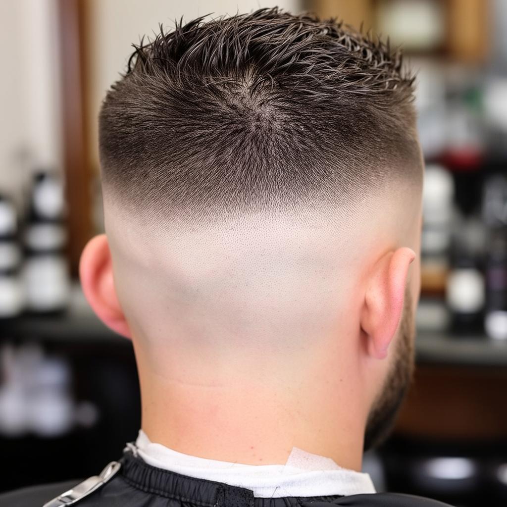 Close-up of a clean skin fade